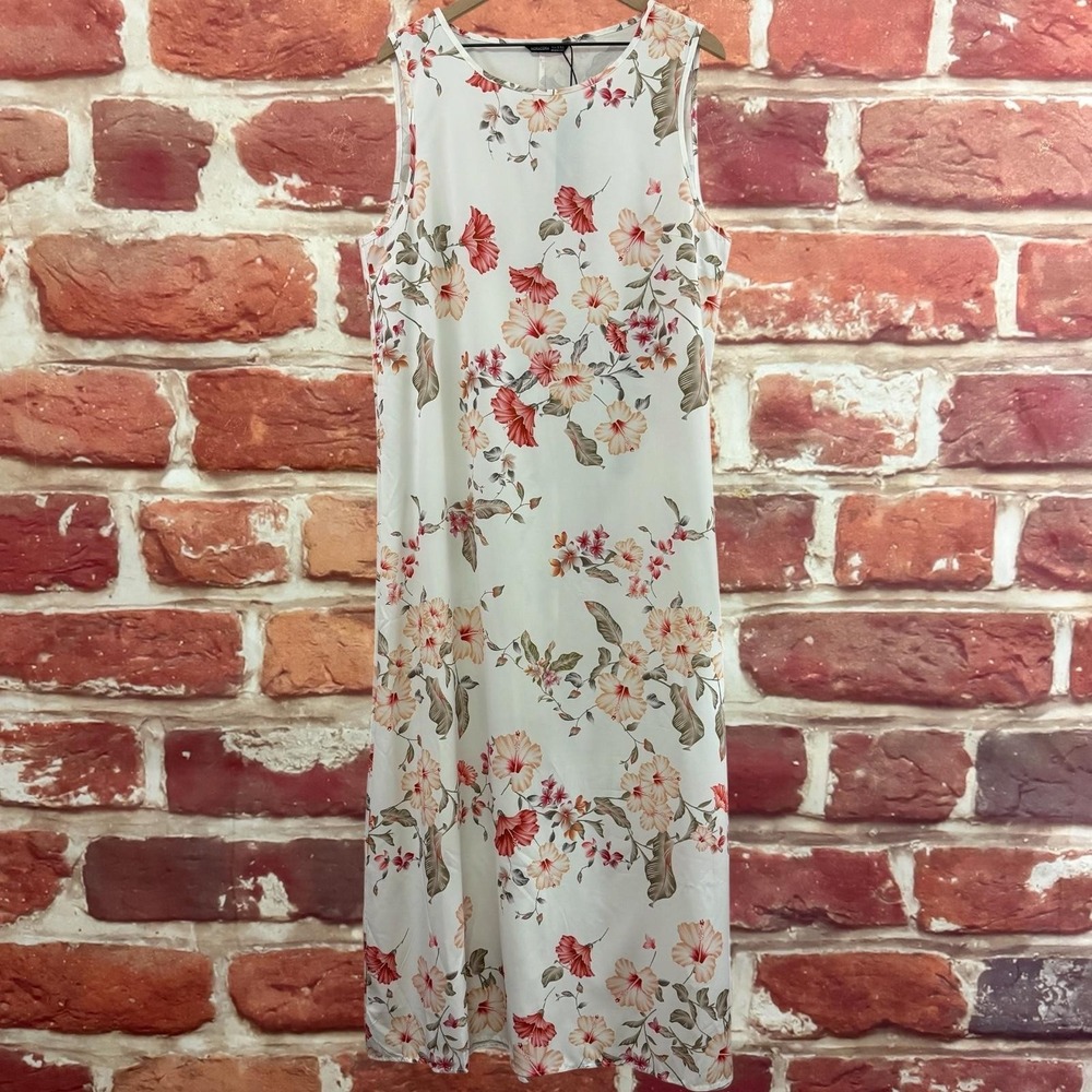 Noracora Maxi Dress Women's XXL White Multicolor Garden Floral Casual Sundress